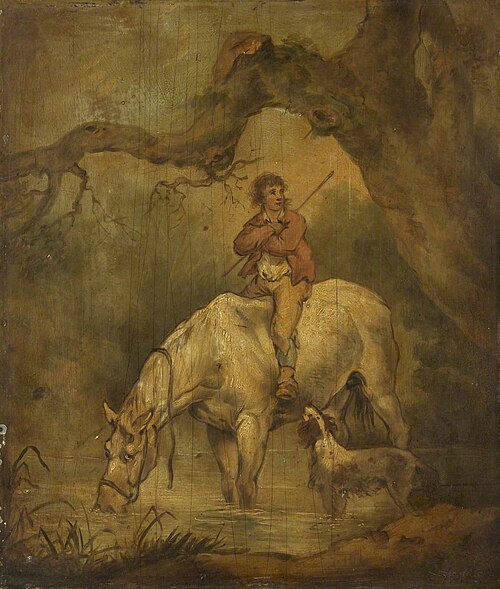 Boy Seated on a Drinking Horse, 1790, George Morland