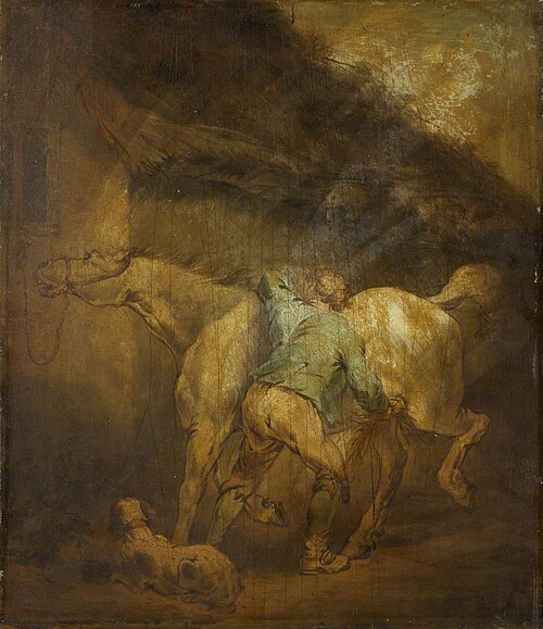 Man Grooming Horse, 1790, George Morland