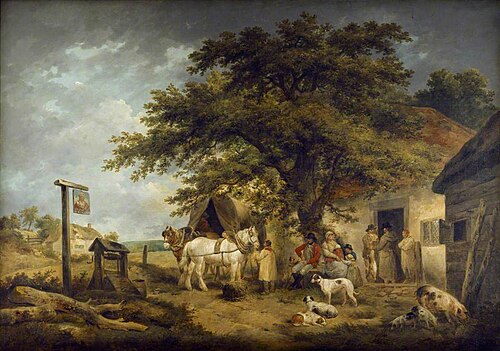 A Halt of a Soldier and His Family, 1800, George Morland