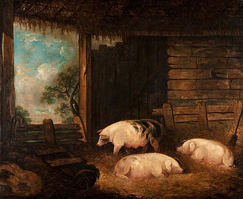 Three Pigs in a Byre, 1796, George Morland