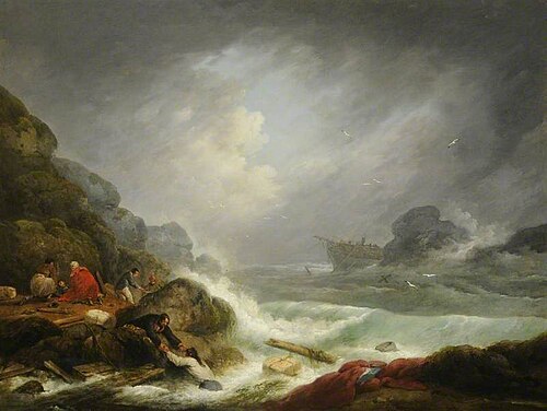 Shipwreck off a Rocky Coast, , George Morland