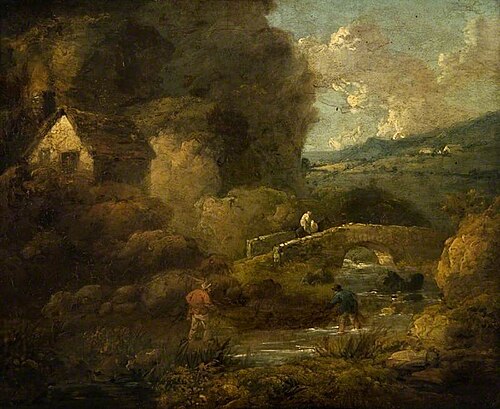 Landscape, an Inland Stream, , George Morland