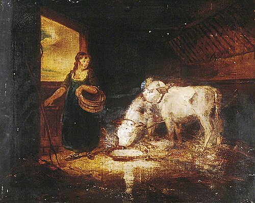A Girl with Two Calves, , George Morland