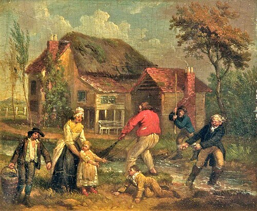 Dragging the Trout Stream, , George Morland