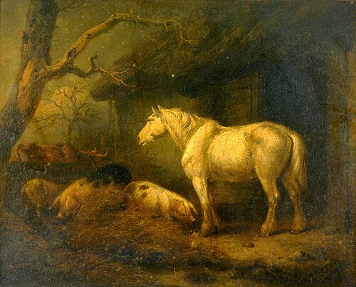 Farmyard Scene (The White Horse), , George Morland