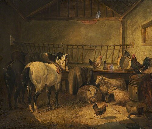 Animals in a Stable, , George Morland