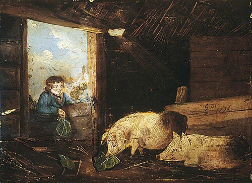 Boy Feeding Pigs, , George Morland