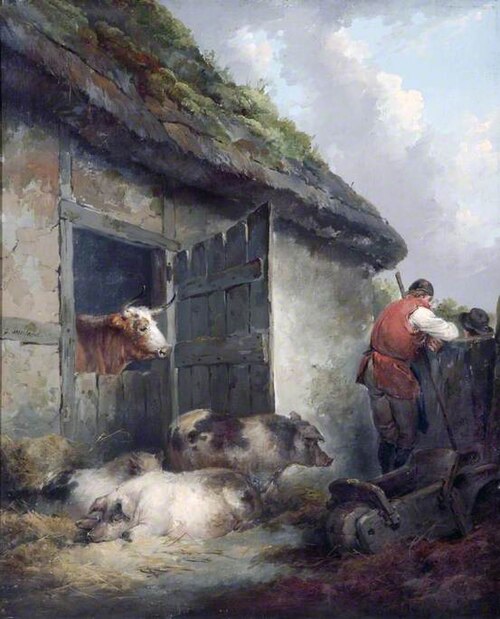 Farmyard, , George Morland