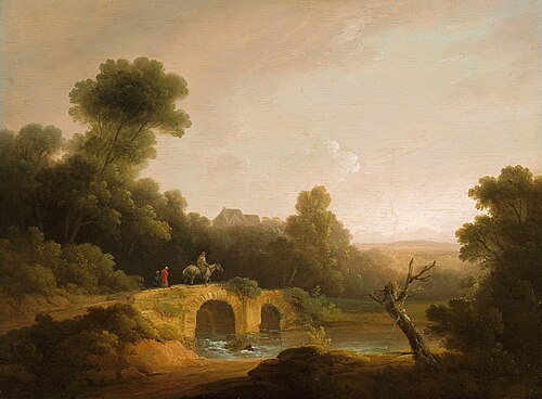 Landscape with Figures Crossing a Bridge, 1790, George Morland