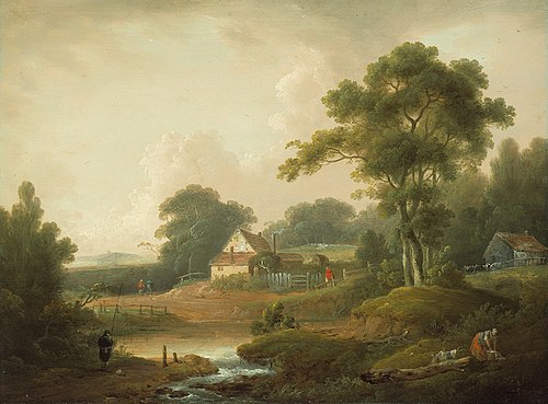 Landscape with Fisherman and Washerwoman, 1790, George Morland