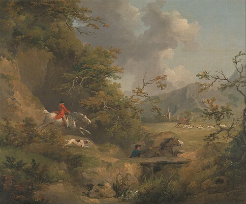 Foxhunting in Hilly Country, 1792, George Morland