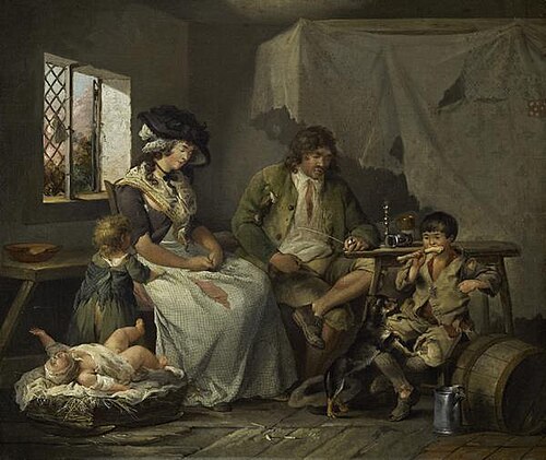 The Miseries of Idleness, , George Morland