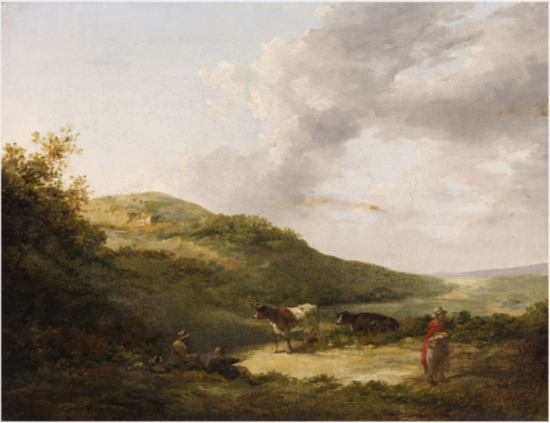 A Landscape with Figures and Cattle, , George Morland