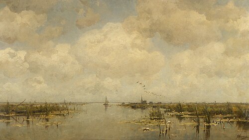 Gezicht op een brede waterweg, 1897, Jan Hillebrand Wijsmuller