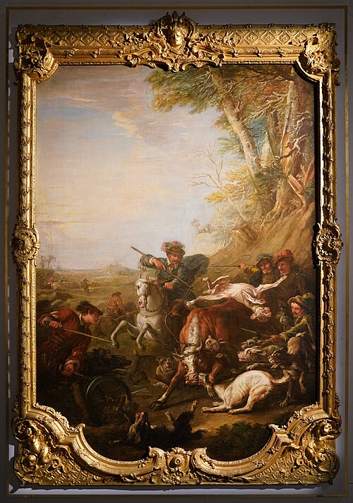 Chasse au taureau sauvage, 1738, Charles Parrocel