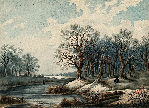 Zamrznjeni potok, 1880, Alojz Eberl
