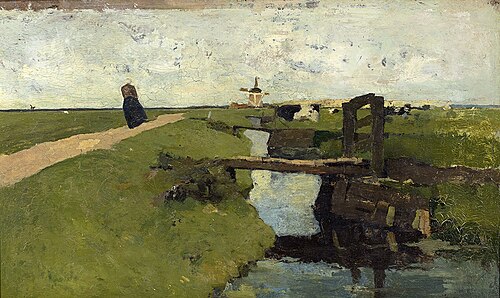 Near Haarlem, the canal, 1896, Jacob Ritsema