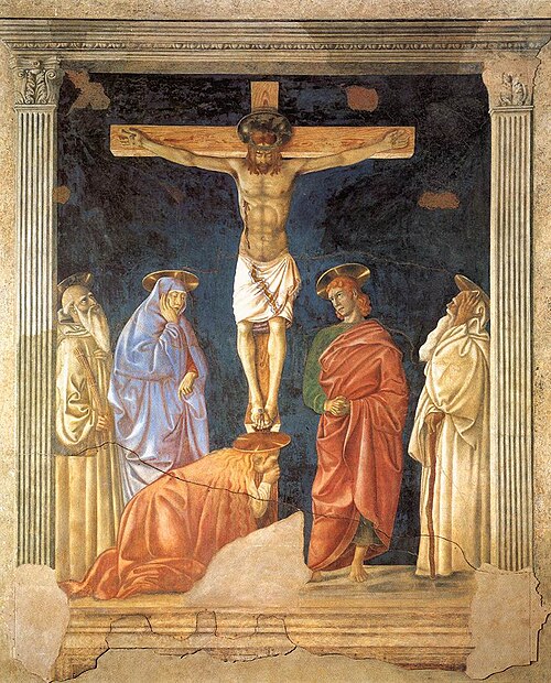 Crucifixion of Christ with saints, 1440, Andrea del Castagno