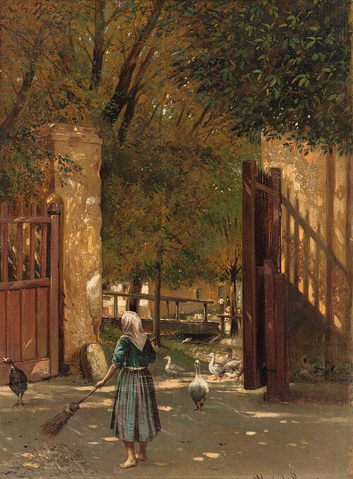 Sweeping the Courtyard, 1902, Eduard Majsch
