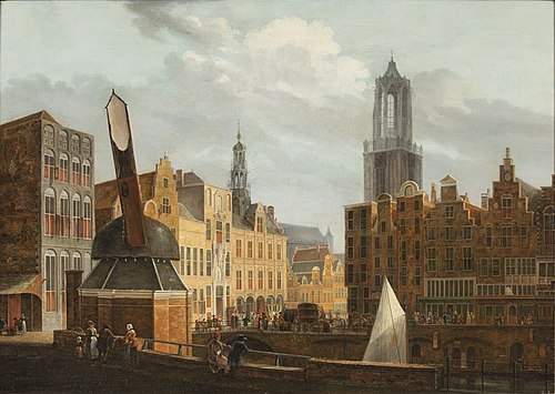 De Stadhuisbrug met omgeving te Utrecht, 1764, Pieter Jan van Liender