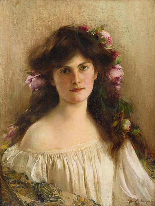 A portrait of a maiden, 1950, Albert Lynch