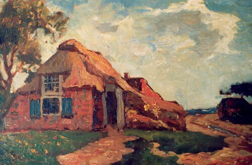 Boerderij in herfststorm, , Charles Dankmeijer