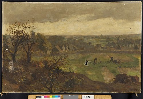 Landschap met dorp en velden, 1910, Charles Dankmeijer