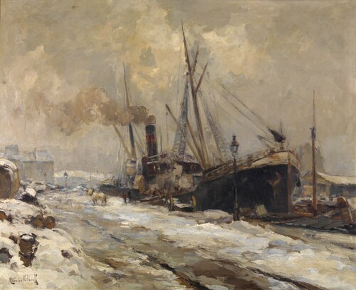 Antwerp Harbour in Winter, , Maurice Blieck