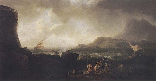 A Shipwreck in stormy Seas, 1725, Adrien Manglard