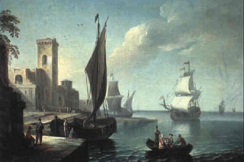 harbour scene, 1725, Adrien Manglard