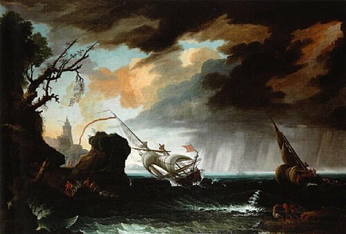 marine-par-gros-temps, 1725, Adrien Manglard