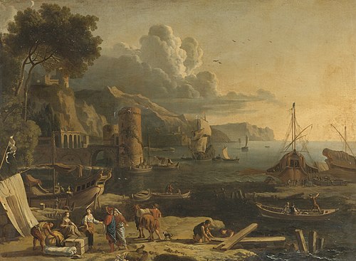 Mediterranean Port Scene, 1715, Adrien Manglard