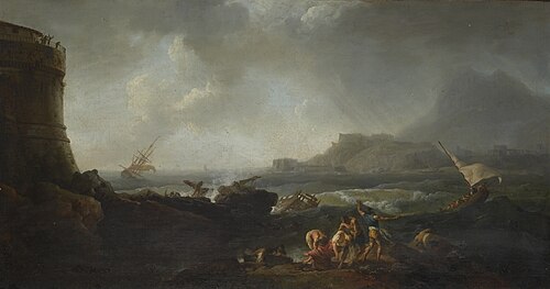A Shipwreck in Stormy Seas, , Adrien Manglard