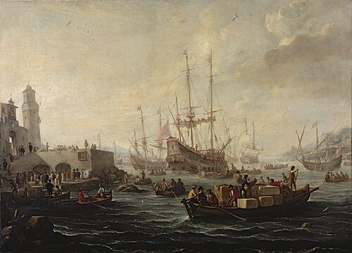 Hafenszene, 1701, Adrien Manglard