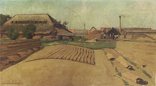 View of the Ruimzicht brickyard, Jutphaas, 1885, Anthon van Rappard