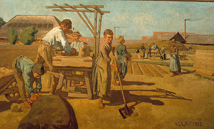 Labourers at the Ruimzicht brickyard, 1885, Anthon van Rappard