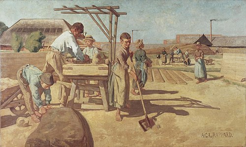 Arbeiter in der Ziegelei Ruimzicht, 1885, Anthon van Rappard