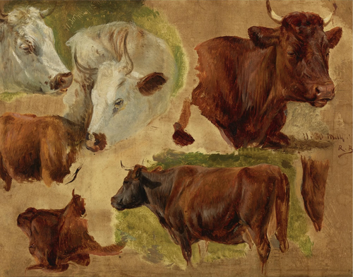 Studies of Standing Bulls, 1866, Rosa Bonheur