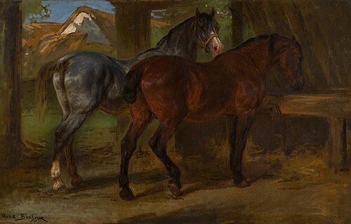 Two Horses in a Stable, 1900, Rosa Bonheur