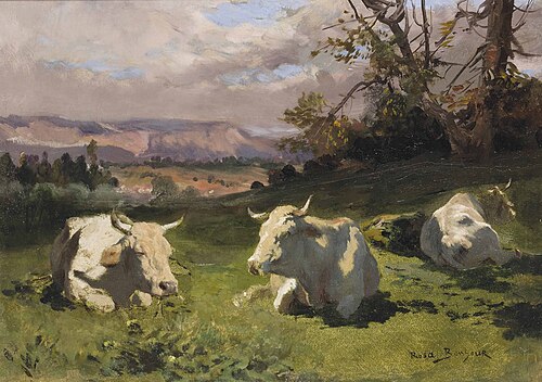 Blonde D'Aquitaine resting, 1900, Rosa Bonheur