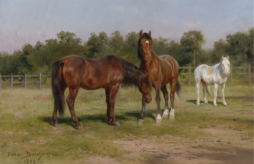 Three Horses in a Landscape, 1888, Rosa Bonheur