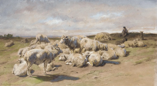 A shepherd with his flock of sheep, 1850, Rosa Bonheur