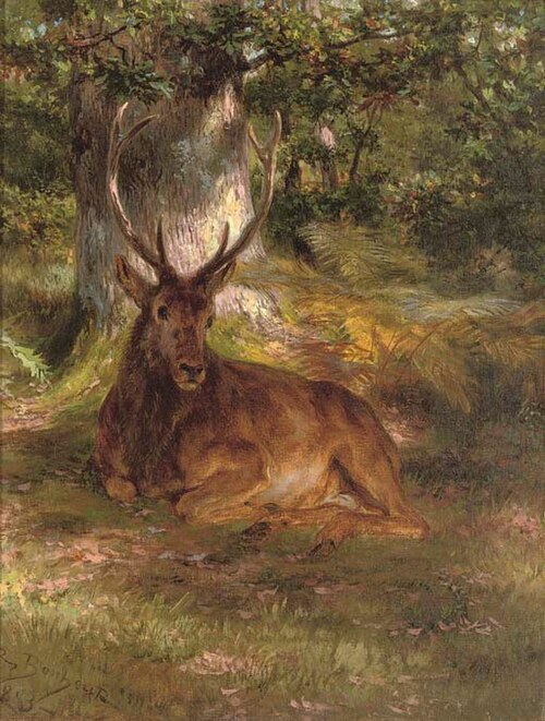 A stag in a forest, 1883, Rosa Bonheur
