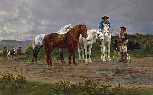 Pyrenees Farmers, Market Bound, 1884, Rosa Bonheur