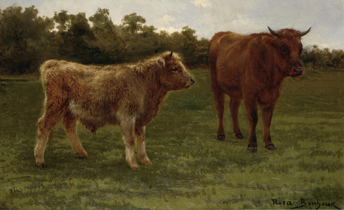 Two cows grazing, 1900, Rosa Bonheur