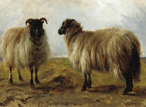 Two Rams in a Landscape, 1900, Rosa Bonheur