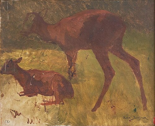 Sketch of red stag, 1900, Rosa Bonheur