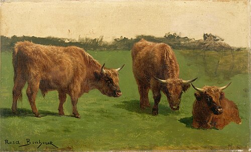 Trois bœufs roux au pâturage, , Rosa Bonheur