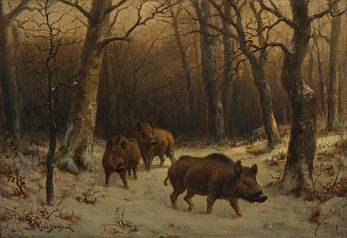 Wild Boars in the Snow, 1870, Rosa Bonheur