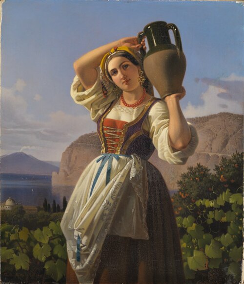 Italienisches Mädchen mit Wasserkrug, 1848, Theodor Leopold Weller